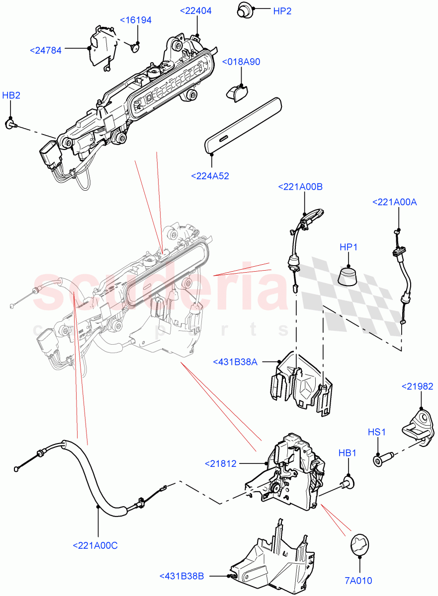 Front Door Lock Controls of Land Rover Land Rover Range Rover Velar (2017+) [3.0 I6 Turbo Petrol AJ20P6]