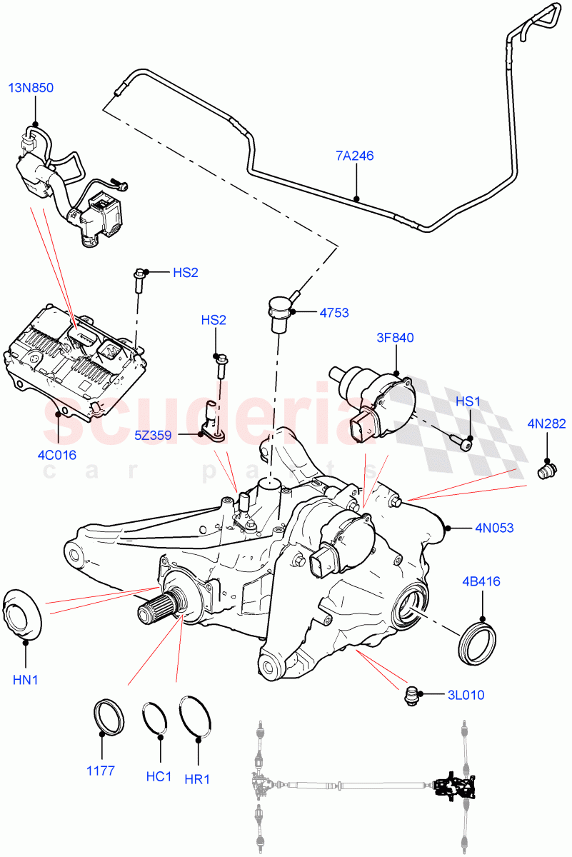 Rear Axle (Halewood (UK), Efficient Driveline, Less Electric Engine Battery, Electric Engine Battery-MHEV) ((V) FROMLH000001) of Land Rover Land Rover Discovery Sport (2015+) [2.0 Turbo Petrol GTDI]