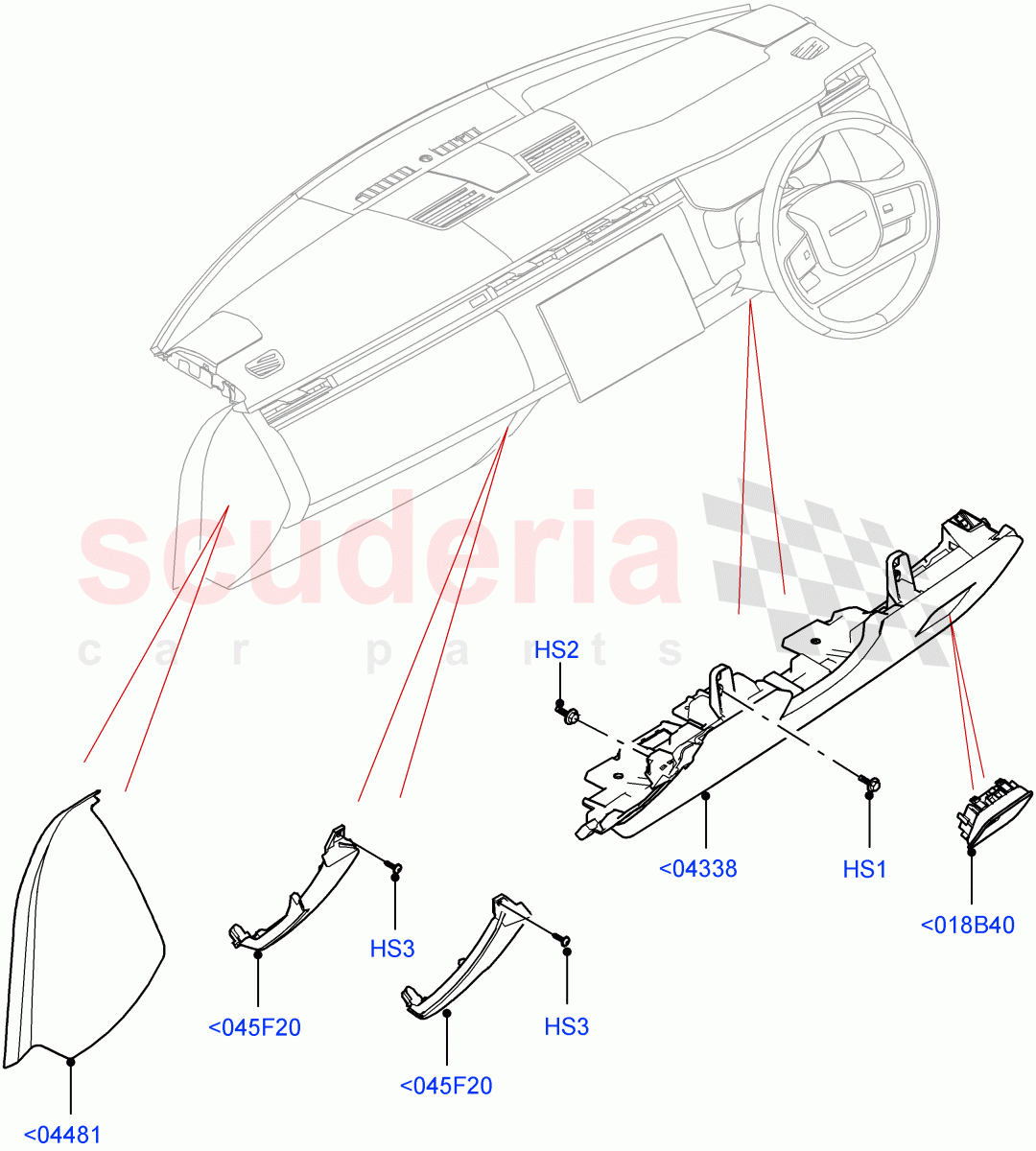 Instrument Panel (External Components, Lower) of Land Rover Land Rover Range Rover (2022+) [3.0 I6 Turbo Diesel AJ20D6]