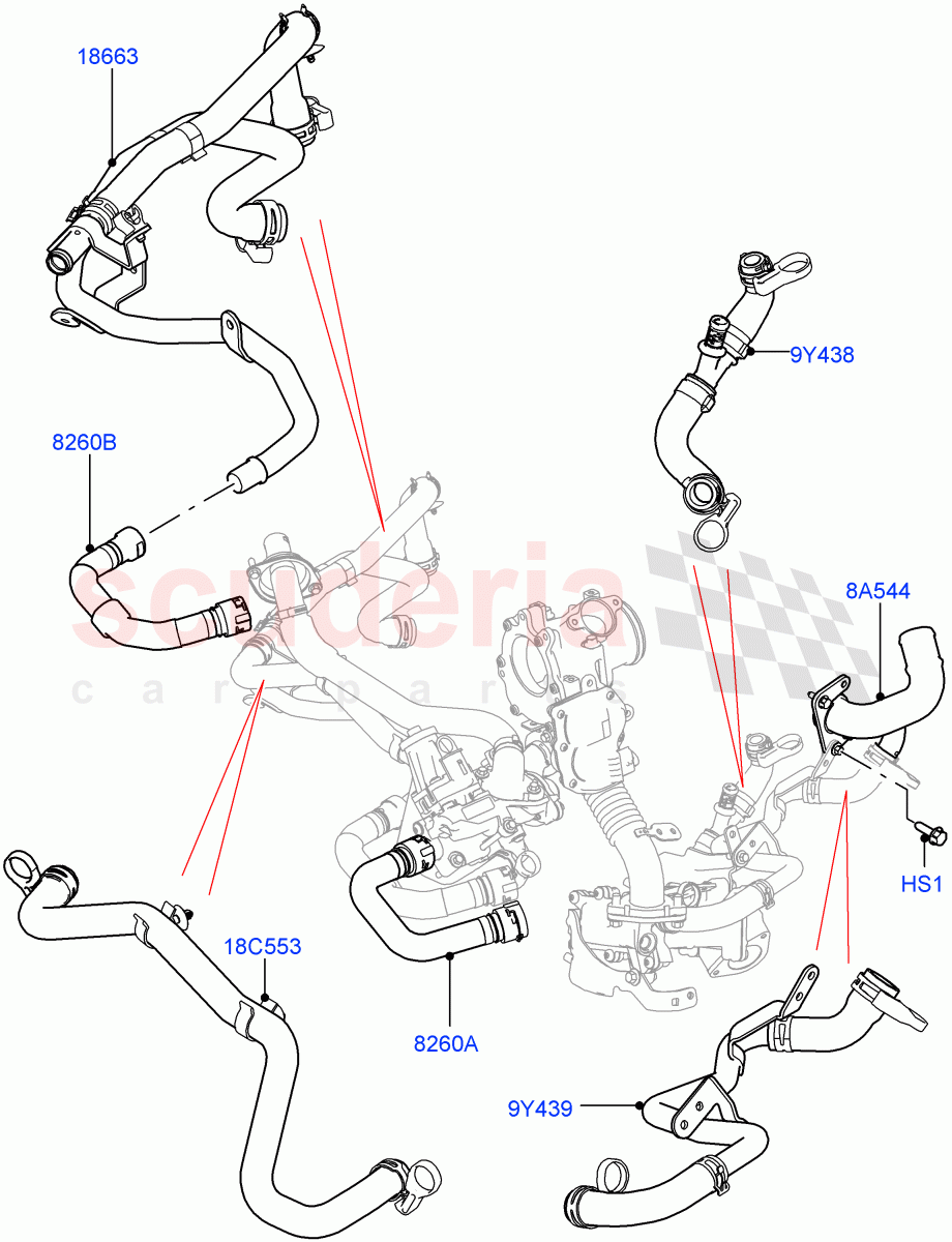 EGR Cooling System(2.0L I4 DSL HIGH DOHC AJ200,Itatiaia (Brazil))((V)FROMJT000001) of Land Rover Land Rover Range Rover Evoque (2012-2018) [2.0 Turbo Diesel]