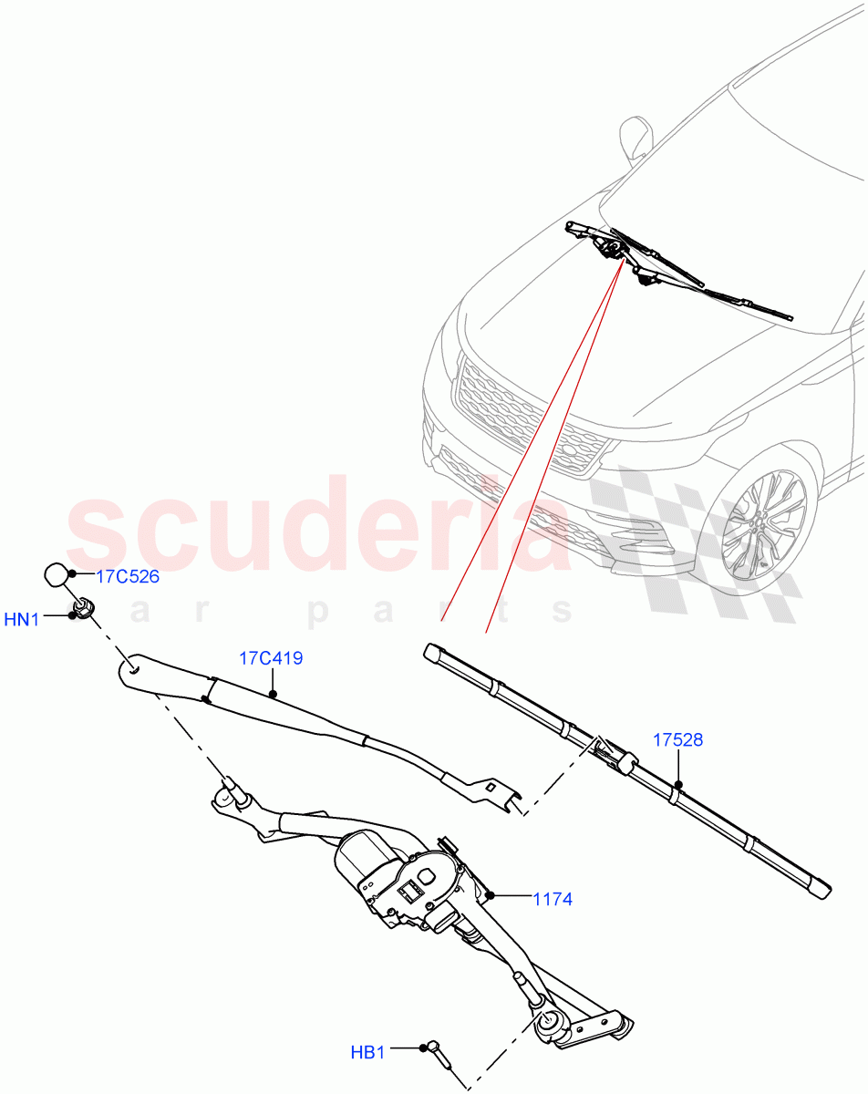 Windscreen Wiper of Land Rover Land Rover Range Rover Velar (2017+) [2.0 Turbo Diesel]