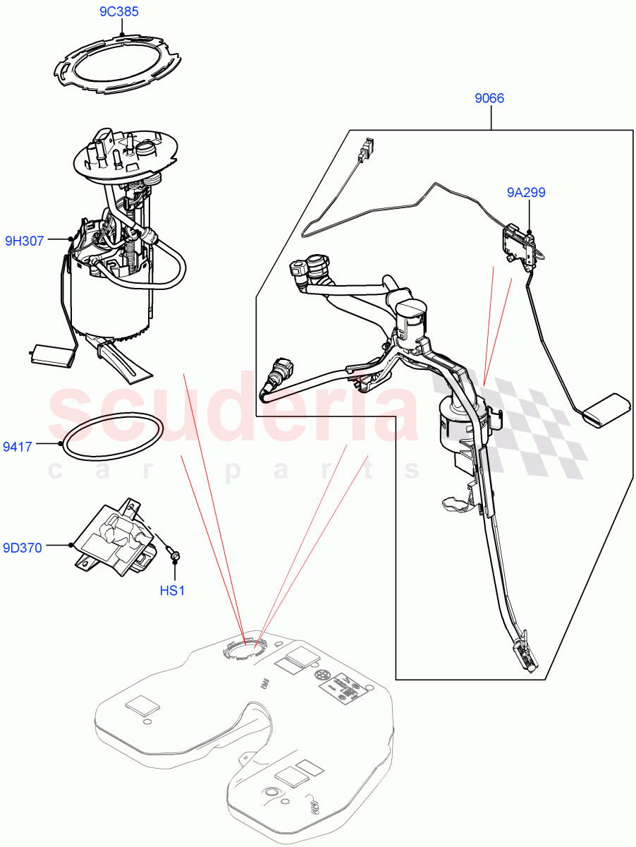 Fuel Pump And Sender Unit(3.0L AJ20P6 Petrol High)((V)FROMKA000001) of Land Rover Land Rover Range Rover Sport (2014+) [3.0 I6 Turbo Petrol AJ20P6]