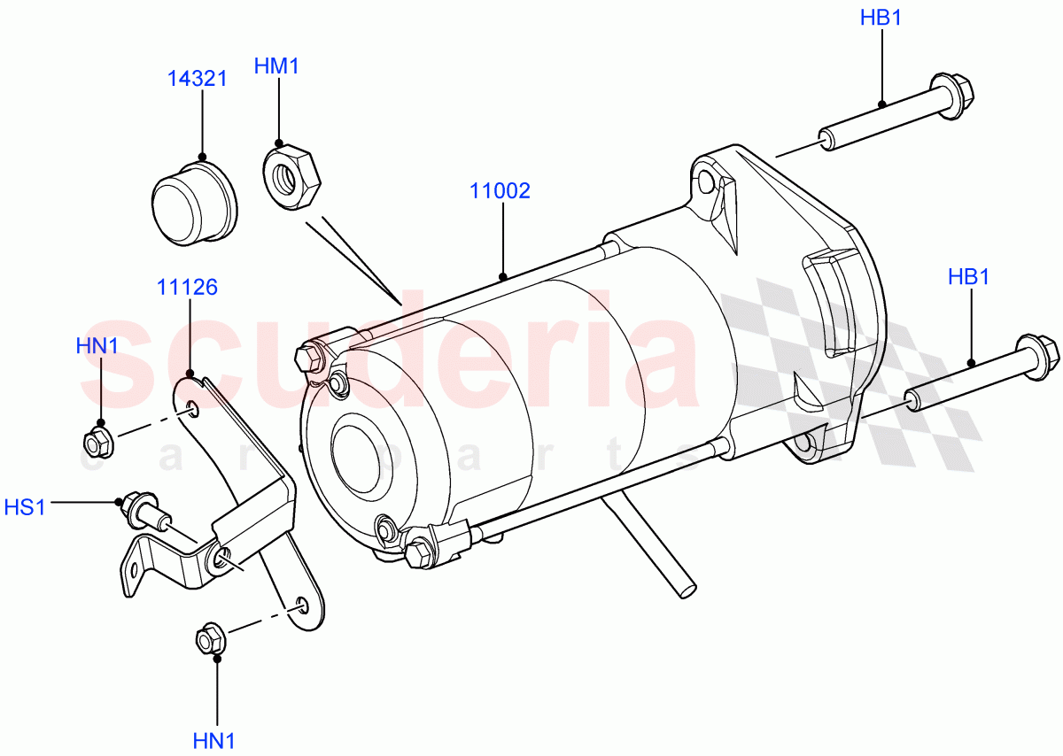 Starter Motor(3.6L V8 32V DOHC EFi Diesel Lion)((V)FROM7A000001,(V)TO9A999999) of Land Rover Land Rover Range Rover Sport (2005-2009) [3.6 V8 32V DOHC EFI Diesel]