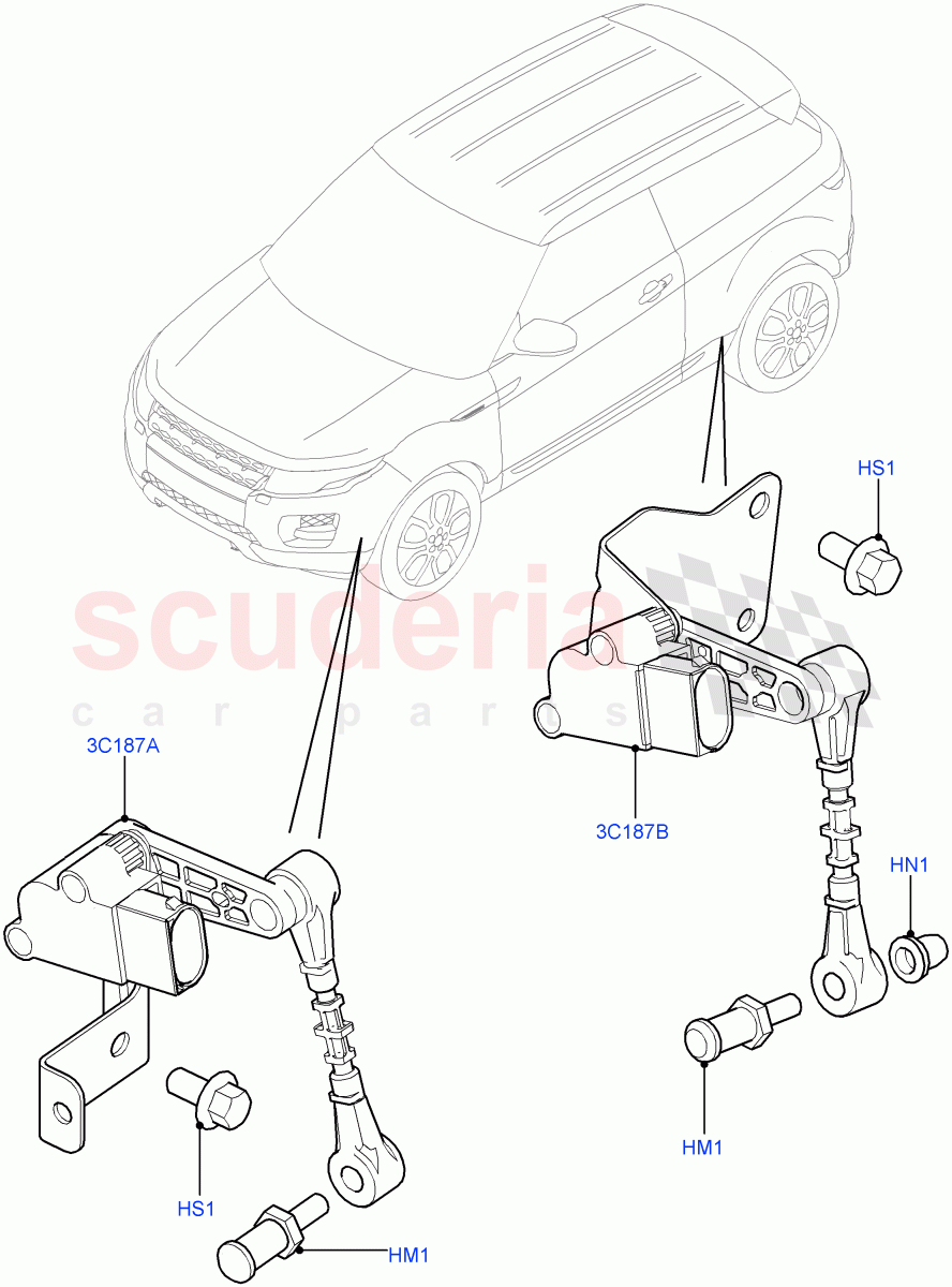 Automatic Headlamp Levelling System(Halewood (UK)) of Land Rover Land Rover Range Rover Evoque (2012-2018) [2.2 Single Turbo Diesel]