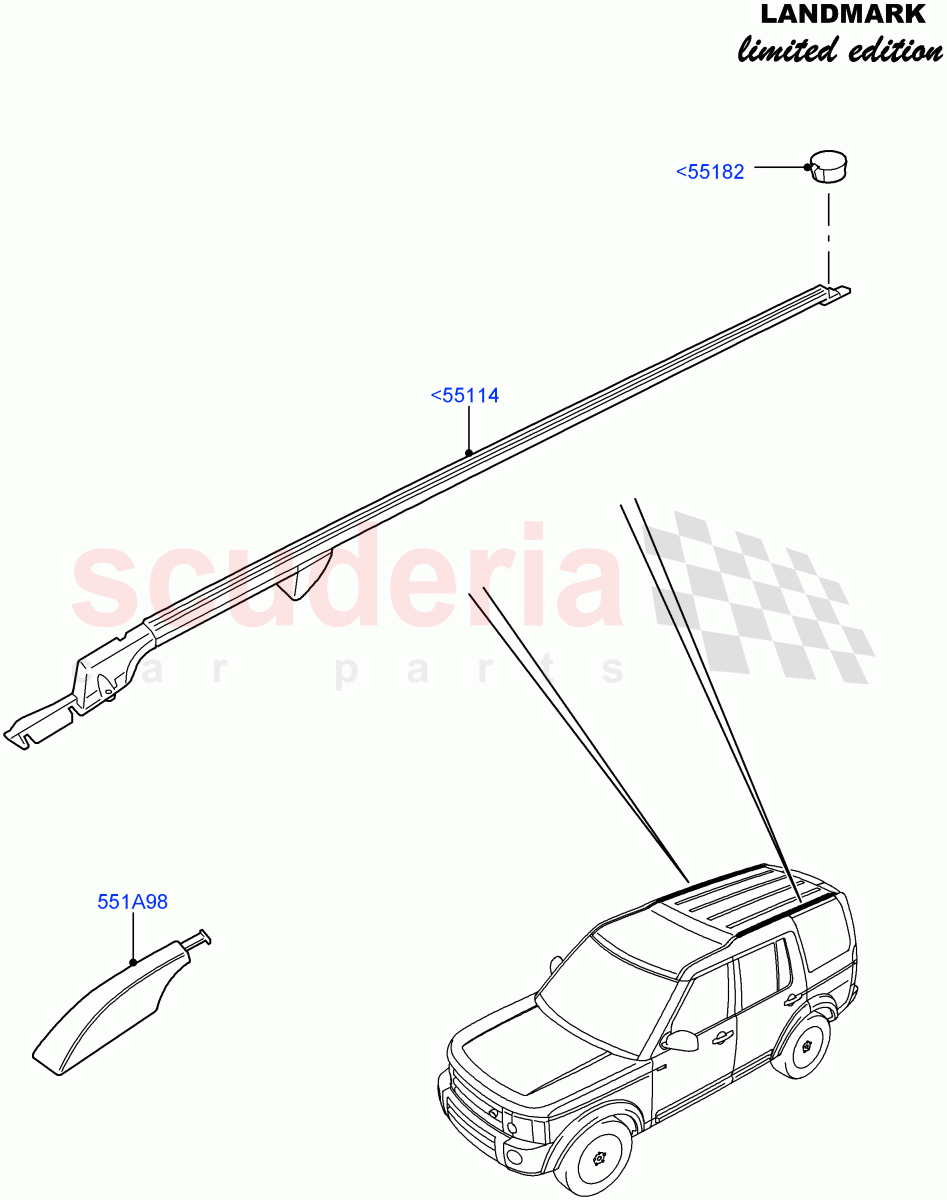 Roof Rack Systems(Landmark Limited Edition,Roof Rails - Extended)((V)FROMBA000001) of Land Rover Land Rover Discovery 4 (2010-2016) [2.7 Diesel V6]