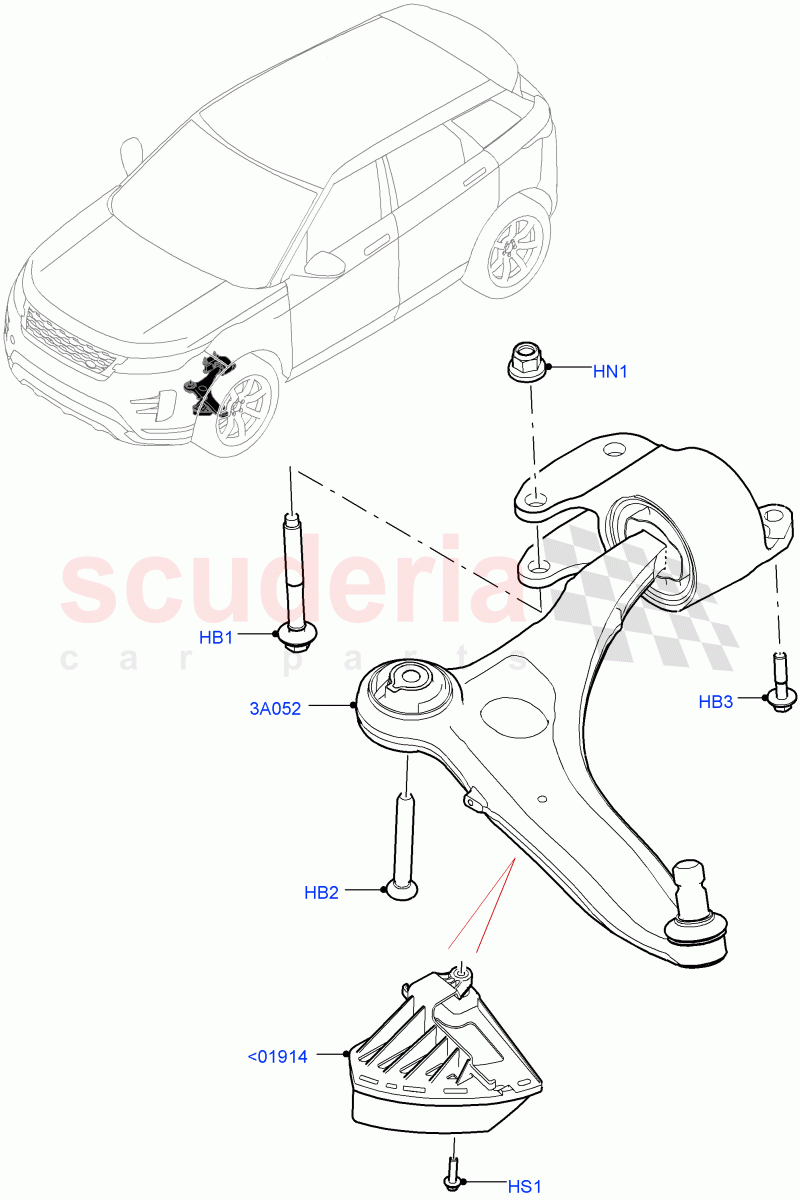 Front Suspension Arms (Changsu (China)) of Land Rover Land Rover Range Rover Evoque (2019+) [1.5 I3 Turbo Petrol AJ20P3]