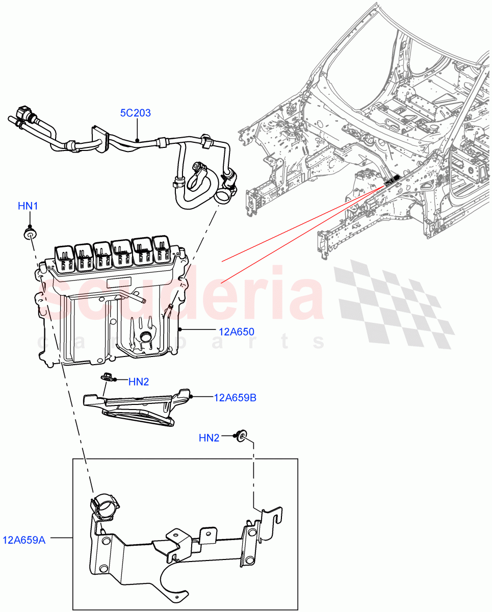 Engine Modules And Sensors(Nitra Plant Build)(3.0L AJ20P6 Petrol High)((V)FROML2000001) of Land Rover Land Rover Defender (2020+) [3.0 I6 Turbo Petrol AJ20P6]