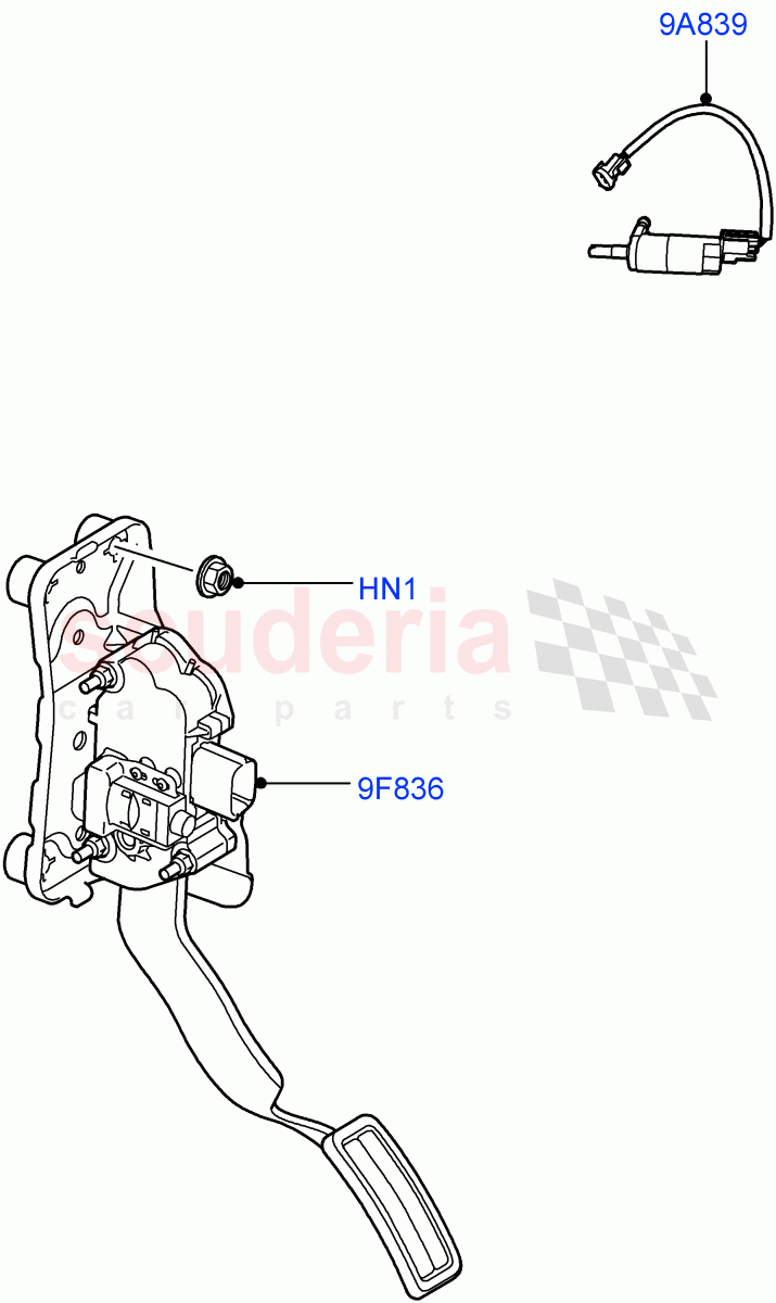 Accelerator/Injection Pump Controls(Lion Diesel 2.7 V6 (140KW))((V)TO9A999999) of Land Rover Land Rover Range Rover Sport (2005-2009) [2.7 Diesel V6]