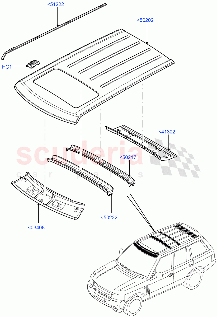 Roof - Sheet Metal(Less Armoured)((V)FROMAA000001) of Land Rover Land Rover Range Rover (2010-2012) [4.4 DOHC Diesel V8 DITC]