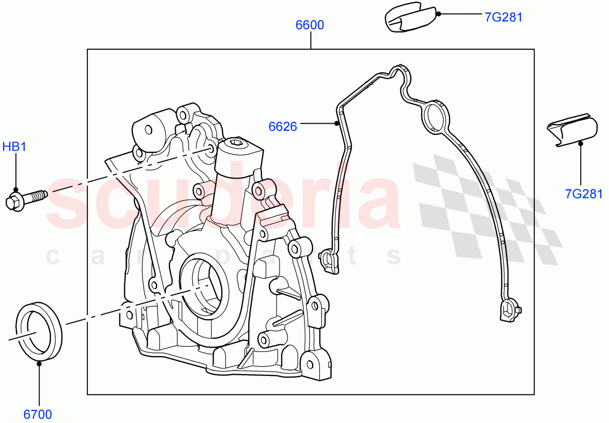 Oil Pump(Solihull Plant Build)(3.0L 24V DOHC V6 TC Diesel,3.0L 24V V6 Turbo Diesel Std Flow,3.0 V6 Diesel Electric Hybrid Eng)((V)FROMAA000001) of Land Rover Land Rover Range Rover Sport (2014+) [3.0 Diesel 24V DOHC TC]