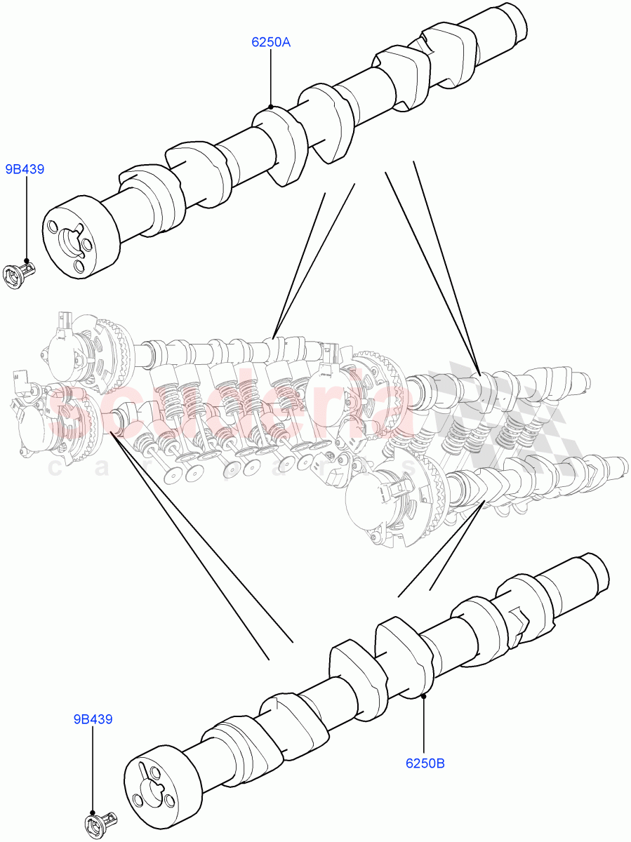 Camshaft (Solihull Plant Build) (3.0L DOHC GDI SC V6 PETROL) ((V) FROMEA000001) of Land Rover Land Rover Range Rover Velar (2017+) [3.0 DOHC GDI SC V6 Petrol]