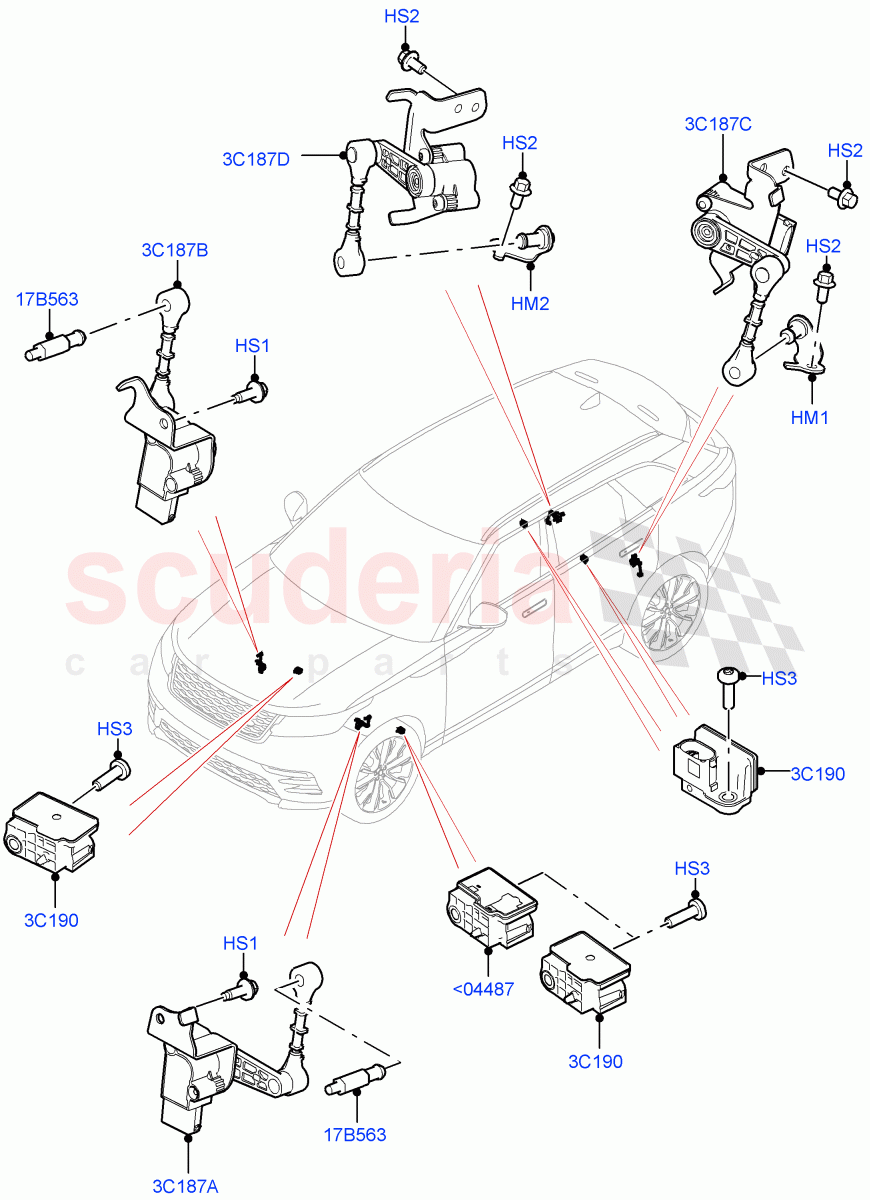 Air Suspension Controls/Electrics((V)FROMMA000001) of Land Rover Land Rover Range Rover Velar (2017+) [5.0 OHC SGDI SC V8 Petrol]