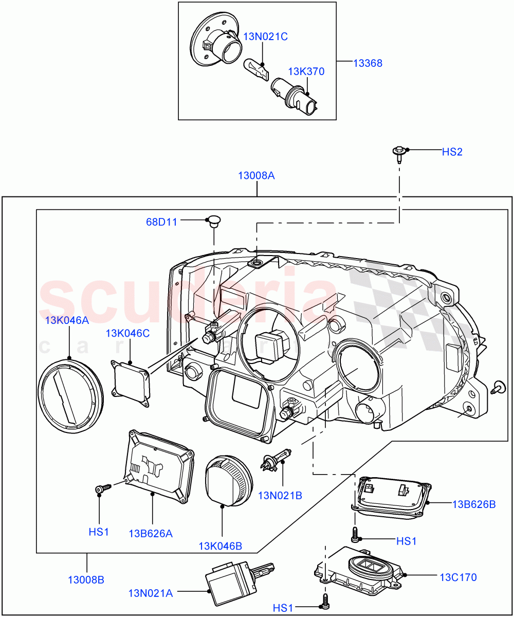 Headlamps And Front Flasher Lamps((V)FROMAA000001) of Land Rover Land Rover Range Rover (2010-2012) [5.0 OHC SGDI NA V8 Petrol]