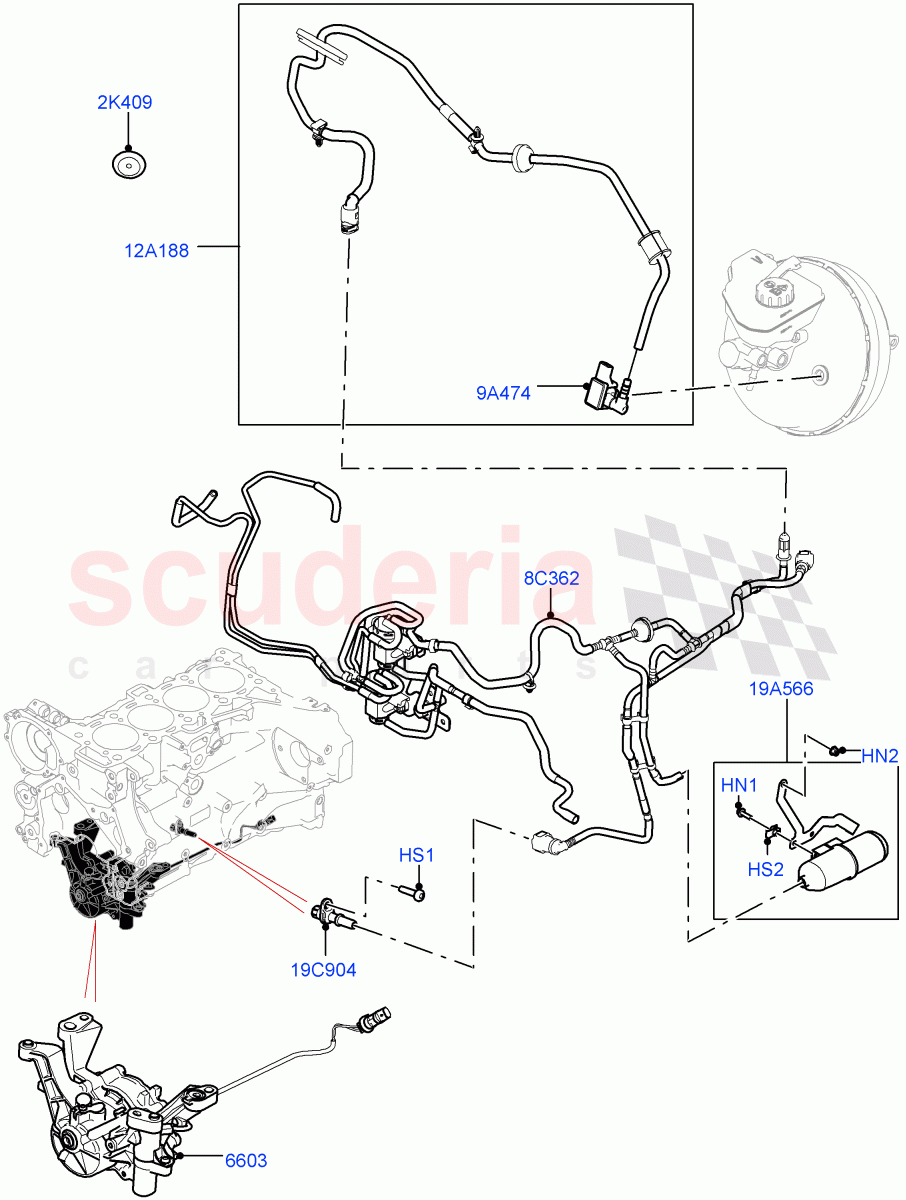 Vacuum Control And Air Injection(2.0L I4 DSL HIGH DOHC AJ200,LHD) of Land Rover Land Rover Range Rover Velar (2017+) [2.0 Turbo Diesel]