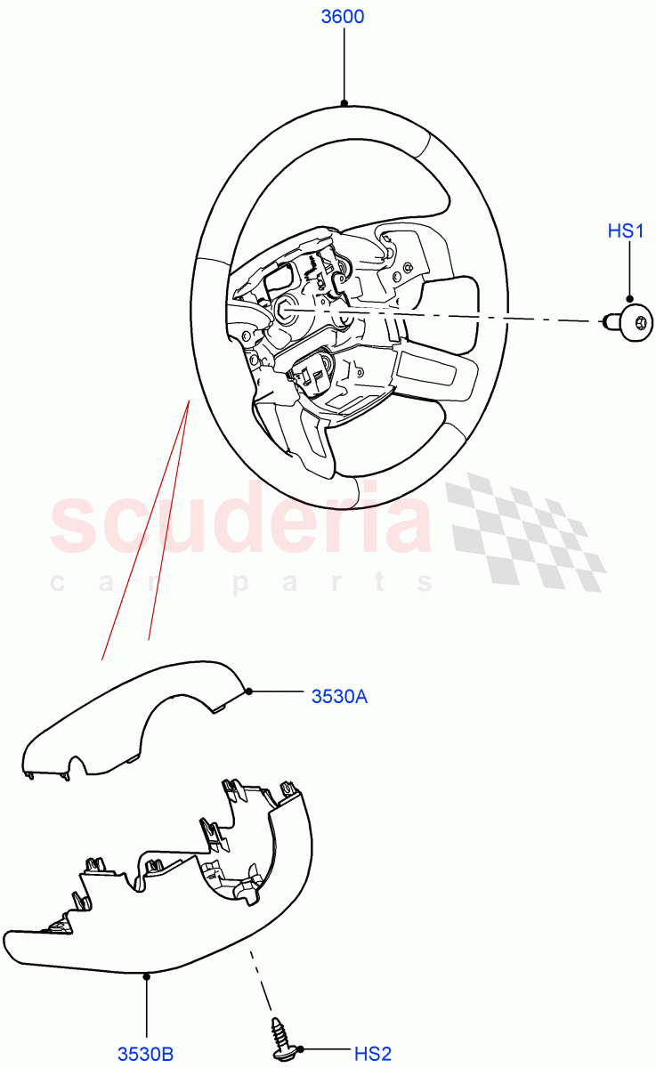 Steering Wheel(Solihull Plant Build)((V)FROMHA000001) of Land Rover Land Rover Discovery 5 (2017+) [3.0 I6 Turbo Petrol AJ20P6]