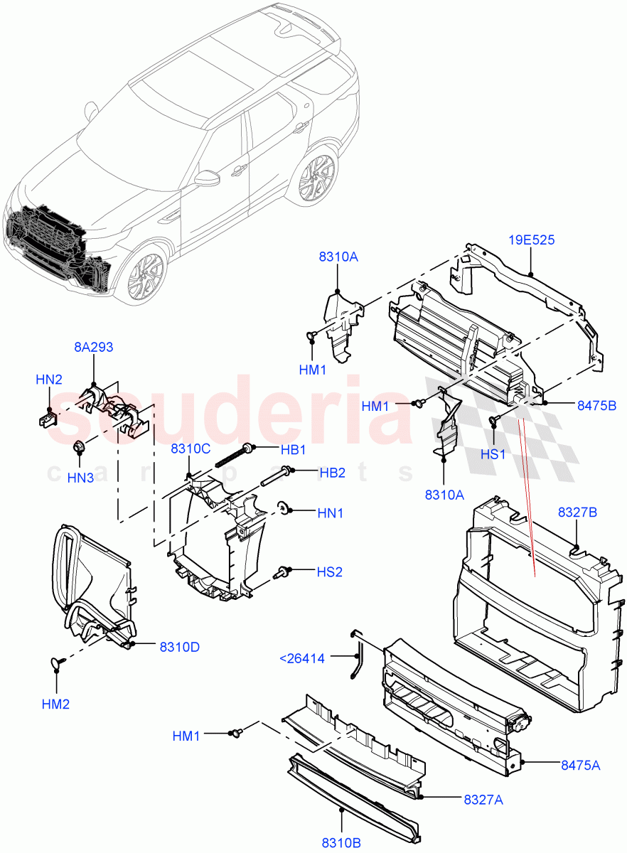 Air Deflectors(Solihull Plant Build)((V)FROMHA000001) of Land Rover Land Rover Discovery 5 (2017+) [3.0 I6 Turbo Diesel AJ20D6]