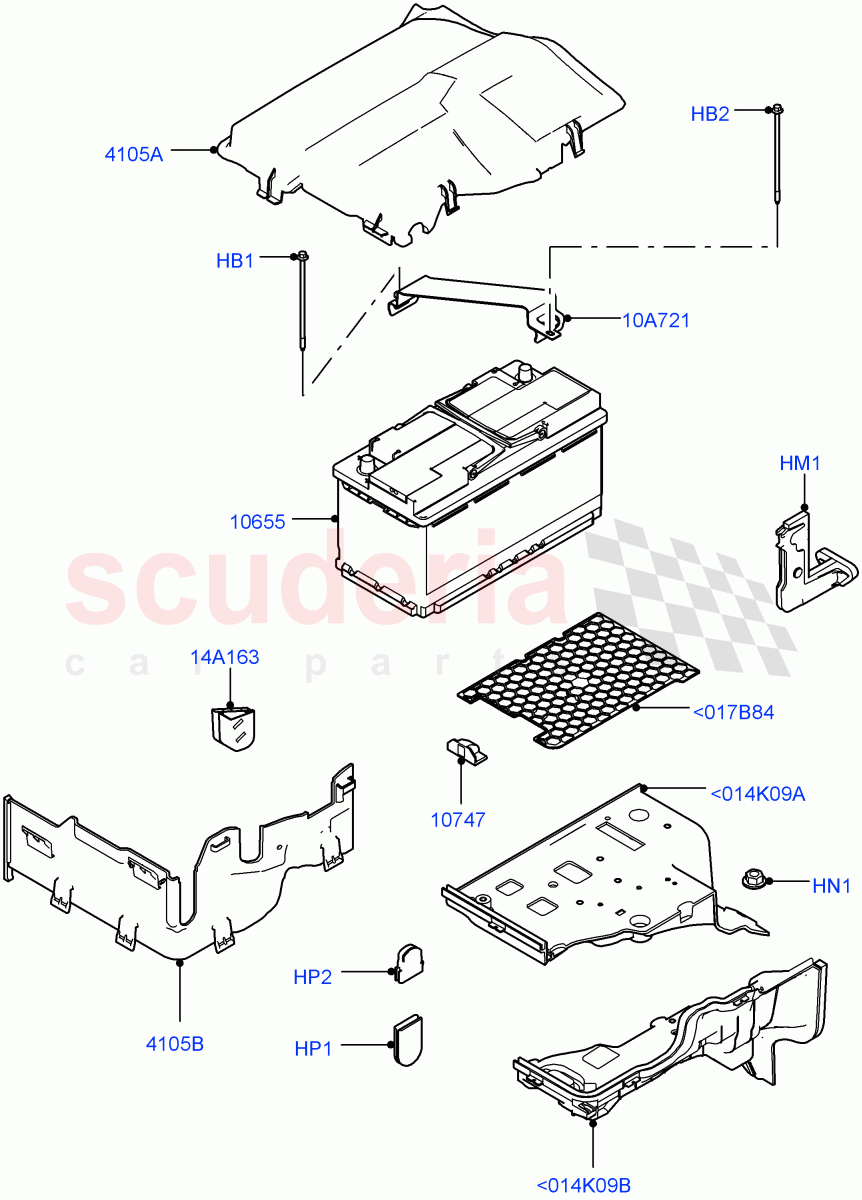 Battery And Mountings(LH)(RHD)((V)FROMEA000001) of Land Rover Land Rover Discovery 4 (2010-2016) [4.0 Petrol V6]