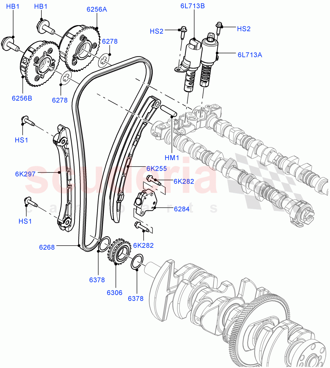 Timing Gear (2.0L 16V TIVCT T/C 240PS Petrol, Itatiaia (Brazil)) ((V) FROMGT000001) of Land Rover Land Rover Range Rover Evoque (2012-2018) [2.0 Turbo Petrol GTDI]