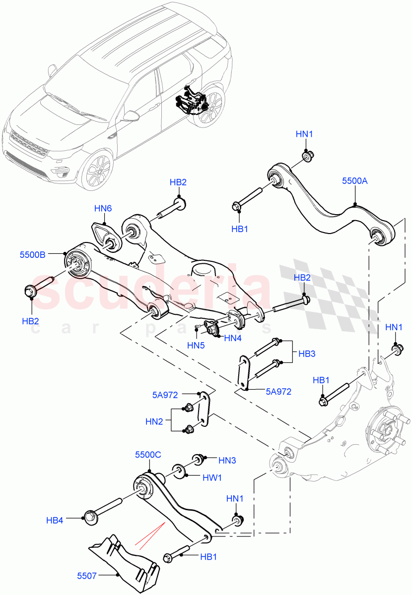 Rear Suspension Arms (Halewood (UK)) of Land Rover Land Rover Discovery Sport (2015+) [2.0 Turbo Diesel AJ21D4]