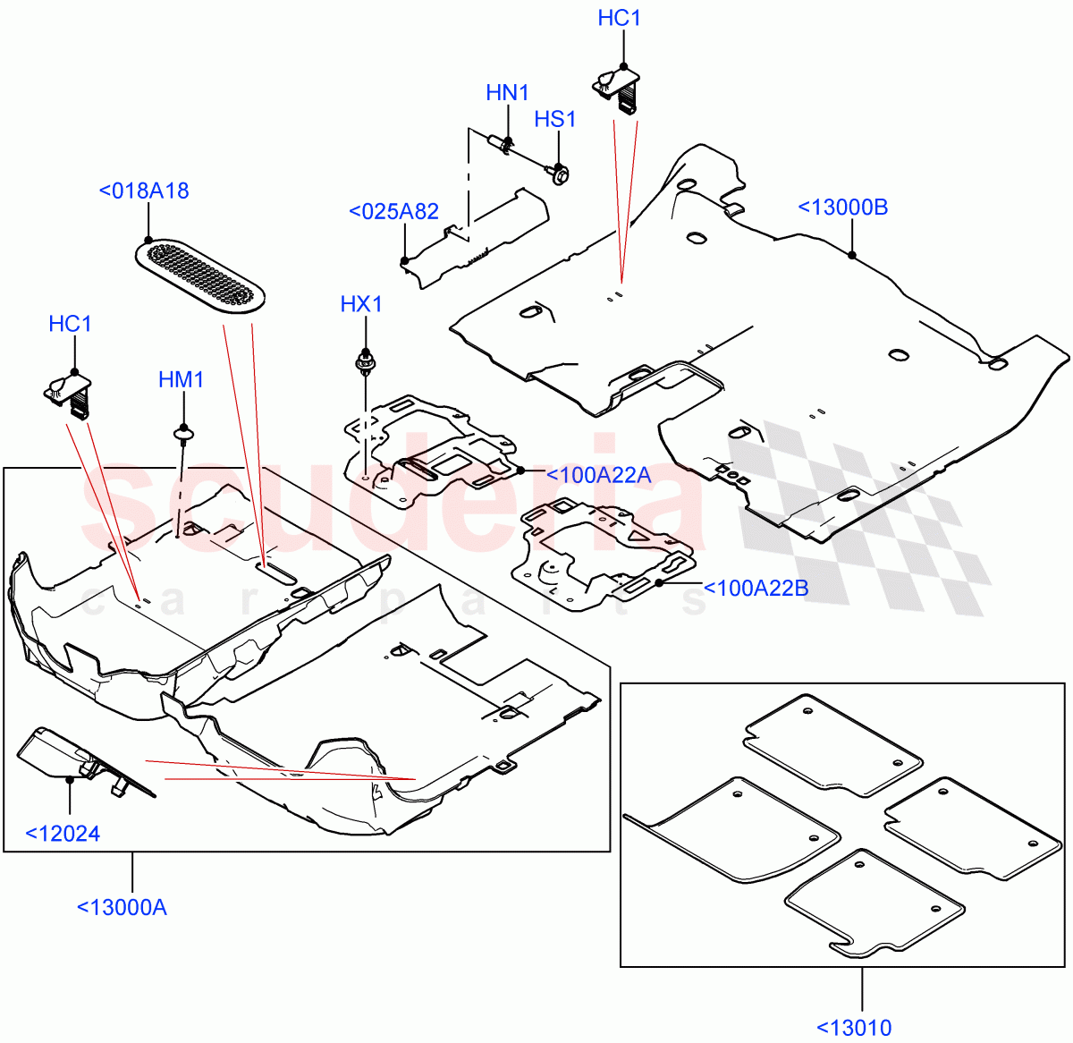 Floor Trim(Changsu (China)) of Land Rover Land Rover Range Rover Evoque (2019+) [2.0 Turbo Diesel AJ21D4]