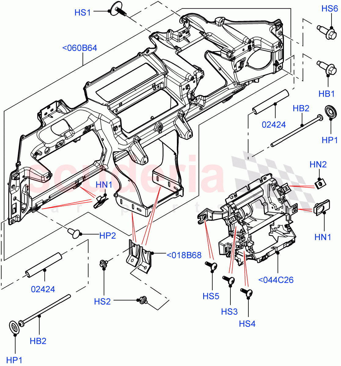 Instrument Panel (Upper, Internal Components) (Changsu (China)) ((V) FROMEG000001) of Land Rover Land Rover Range Rover Evoque (2012-2018) [2.0 Turbo Diesel]