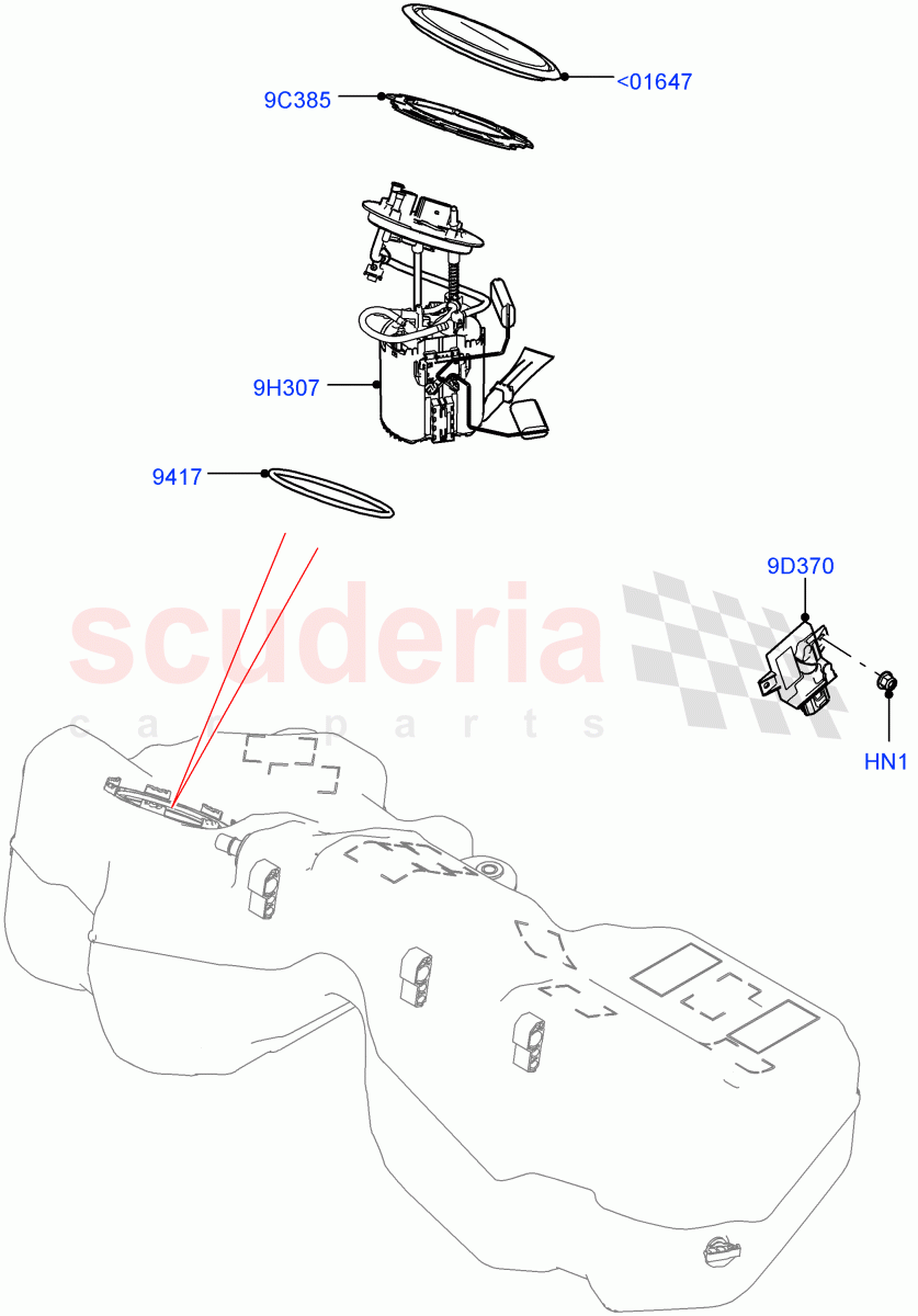 Fuel Pump And Sender Unit(3.0L DOHC GDI SC V6 PETROL)((V)FROMKA000001) of Land Rover Land Rover Range Rover Velar (2017+) [3.0 DOHC GDI SC V6 Petrol]