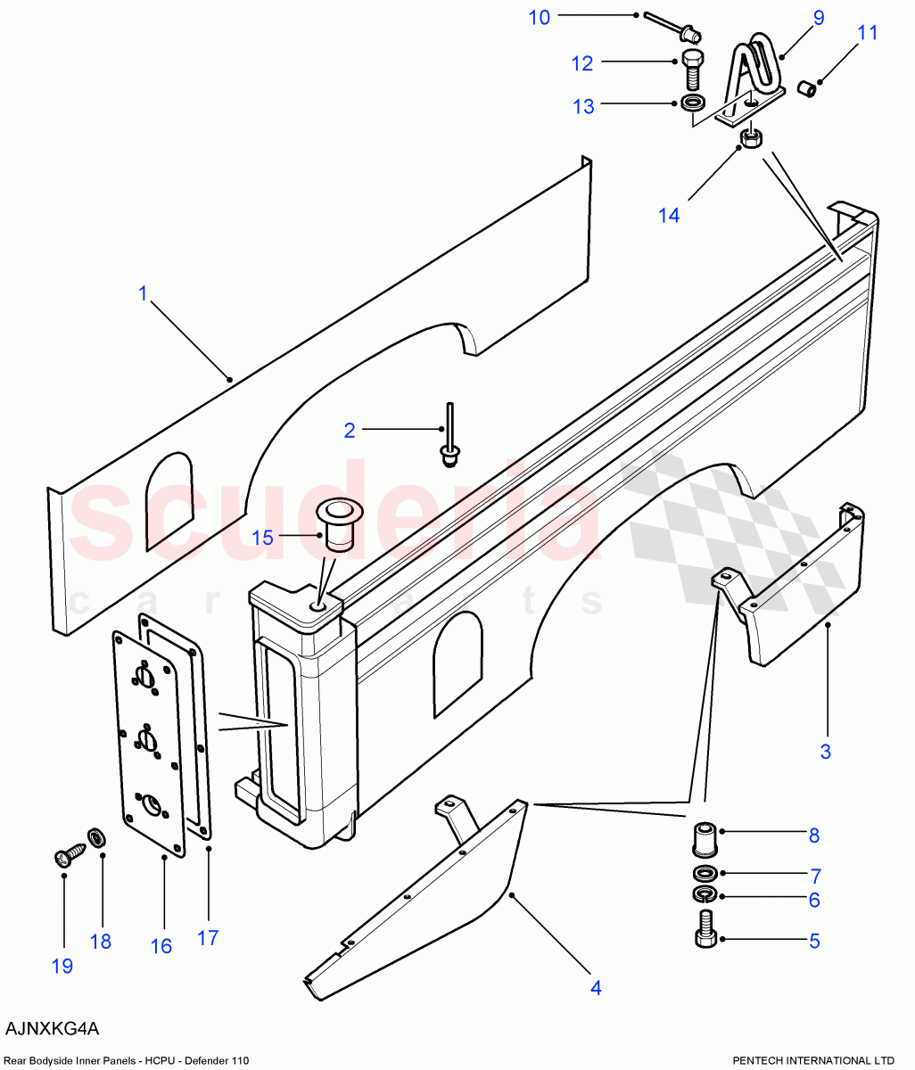 Rear Body Lower - Inner Panels(High Capacity Pick Up,110" Wheelbase,Crew Cab HCPU,130" Wheelbase)((V)FROM7A000001) of Land Rover Land Rover Defender (2007-2016)