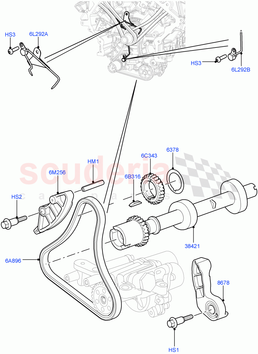 Timing Gear(Auxiliary Drive)(5.0L OHC SGDI SC V8 Petrol - AJ133,5.0 Petrol AJ133 DOHC CDA,5.0L P AJ133 DOHC CDA S/C Enhanced)((V)FROMAA000001) of Land Rover Land Rover Range Rover (2010-2012) [5.0 OHC SGDI SC V8 Petrol]