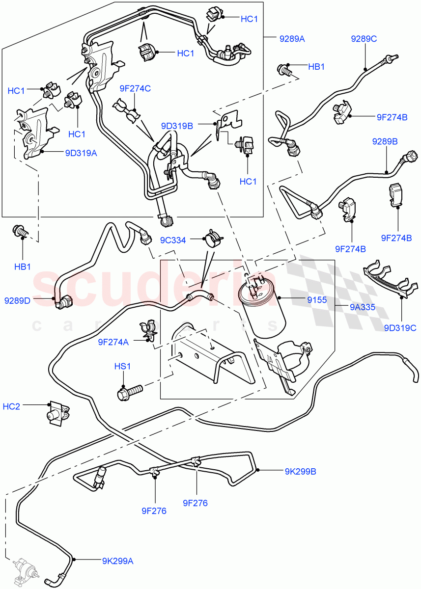 Fuel Lines(Lion Diesel 2.7 V6 (140KW))((V)TO6A999999) of Land Rover Land Rover Range Rover Sport (2005-2009) [2.7 Diesel V6]