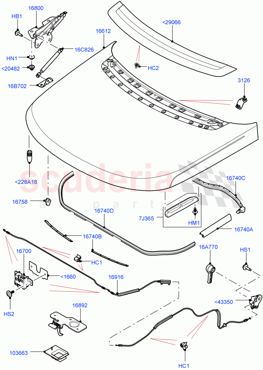 Hood And Related Parts of Land Rover Land Rover Range Rover (2012-2021) [3.0 Diesel 24V DOHC TC]