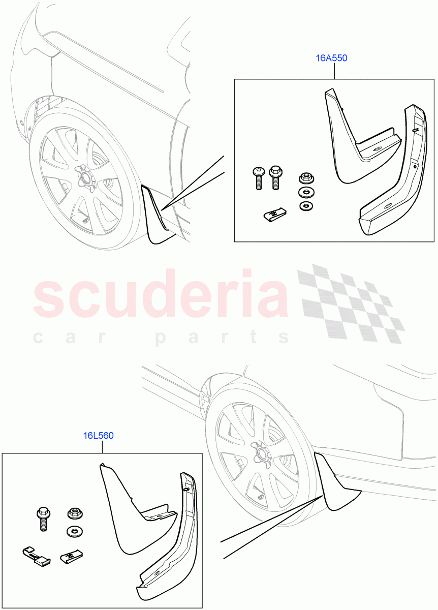 Mudflaps - Front & Rear(Accessory) of Land Rover Land Rover Range Rover (2012-2021) [2.0 Turbo Petrol AJ200P]