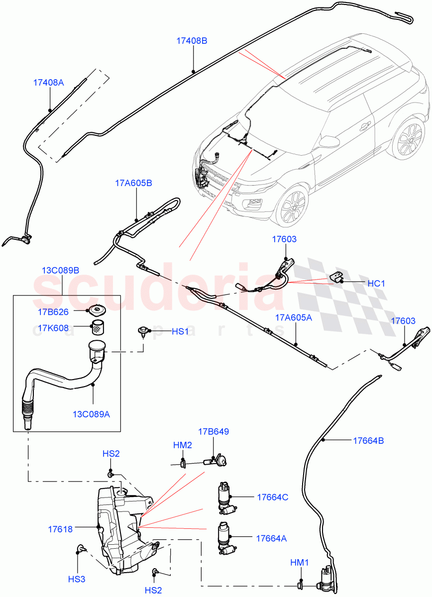 Windscreen Washer (Changsu (China)) ((V) FROMEG000001) of Land Rover Land Rover Range Rover Evoque (2012-2018) [2.0 Turbo Petrol AJ200P]