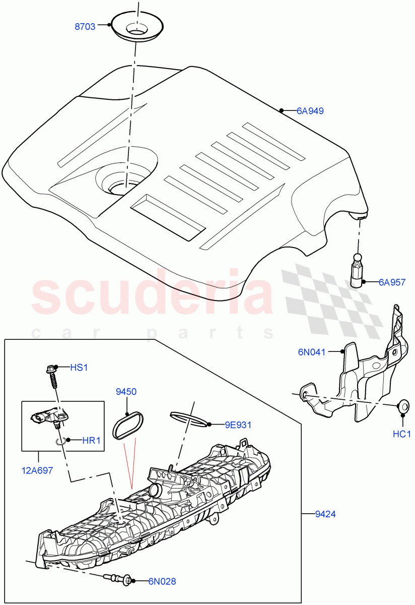 Inlet Manifold(3.0L AJ20P6 Petrol High)((V)FROMKA000001) of Land Rover Land Rover Range Rover (2012-2021) [3.0 I6 Turbo Petrol AJ20P6]