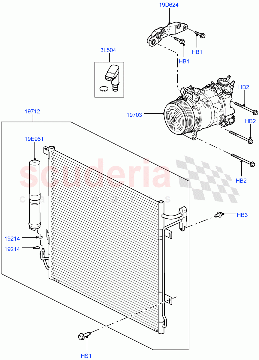 Air Conditioning Condensr/Compressr(3.0 V6 Diesel)((V)FROMAA000001) of Land Rover Land Rover Discovery 4 (2010-2016) [3.0 Diesel 24V DOHC TC]