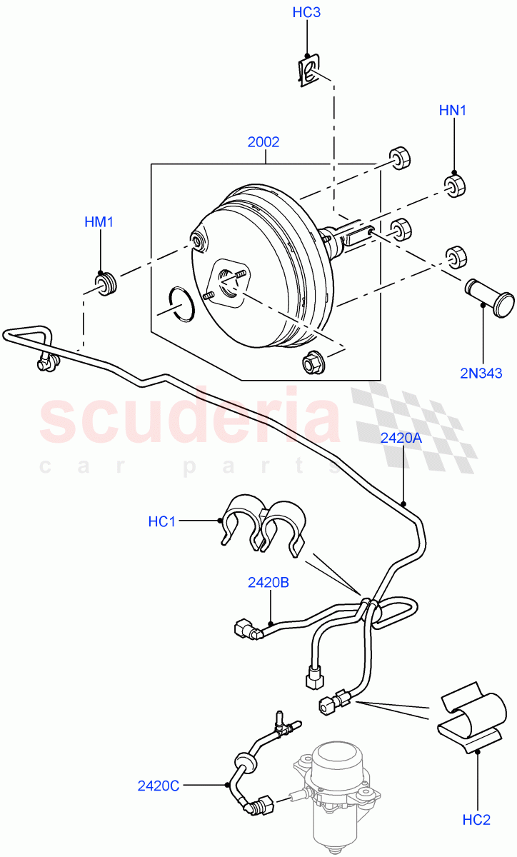 Brake Booster((V)TO9A999999) of Land Rover Land Rover Range Rover Sport (2005-2009) [3.6 V8 32V DOHC EFI Diesel]