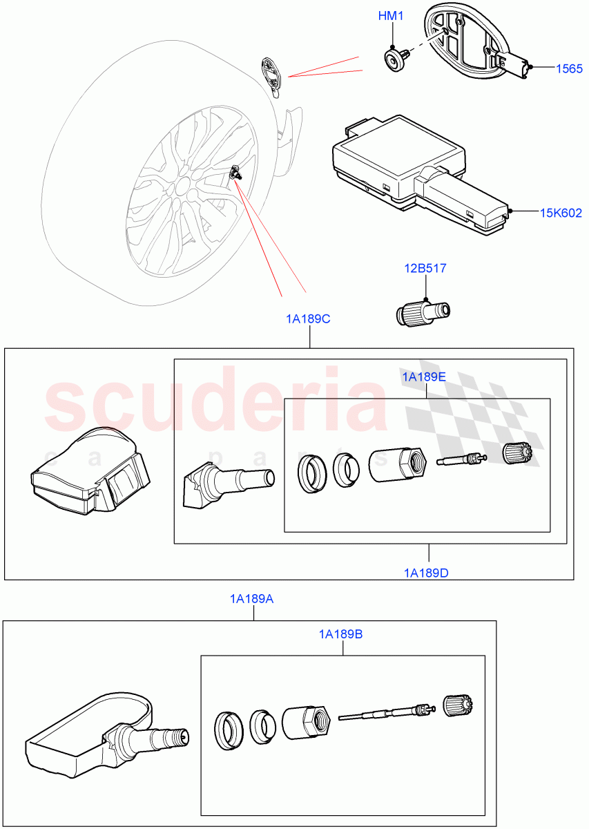 Tyre Pressure Monitor System(With Tyre Pressure Sensors)((V)TOFA999999) of Land Rover Land Rover Range Rover Sport (2014+) [3.0 I6 Turbo Petrol AJ20P6]