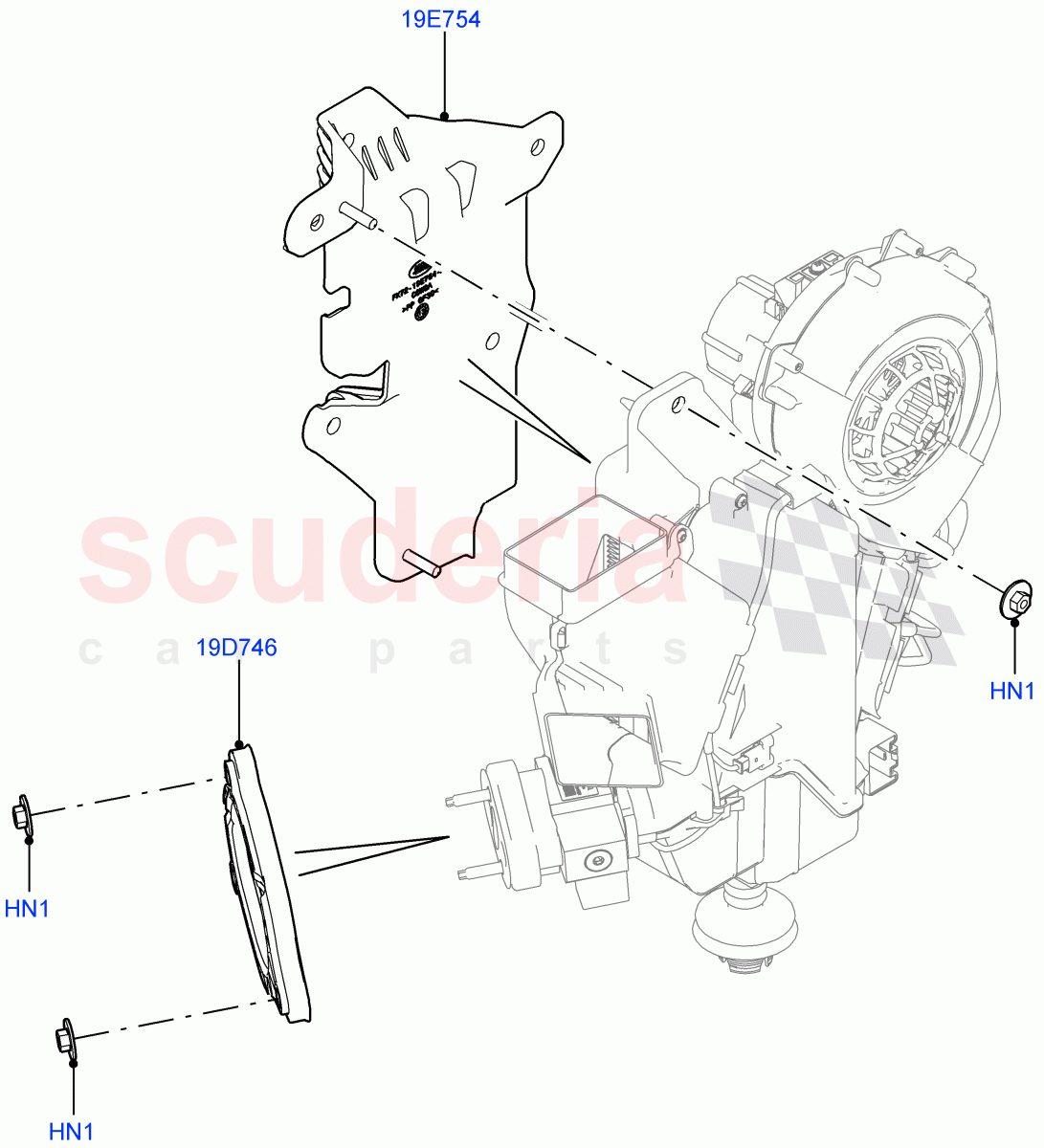 Heater/Air Cond.External Components(Main Unit)(Changsu (China),Climate Control - Chiller Unit)((V)FROMFG000001,(V)TOKG999999) of Land Rover Land Rover Discovery Sport (2015+) [1.5 I3 Turbo Petrol AJ20P3]