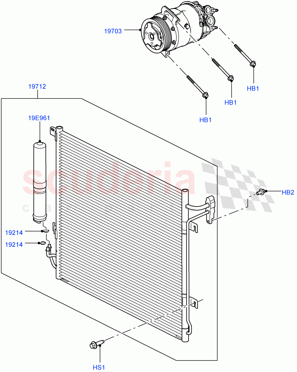 Air Conditioning Condensr/Compressr (5.0L OHC SGDI SC V8 Petrol - AJ133, 5.0L OHC SGDI NA V8 Petrol - AJ133) ((V) FROMAA000001) of Land Rover Land Rover Range Rover Sport (2010-2013) [3.0 Diesel 24V DOHC TC]