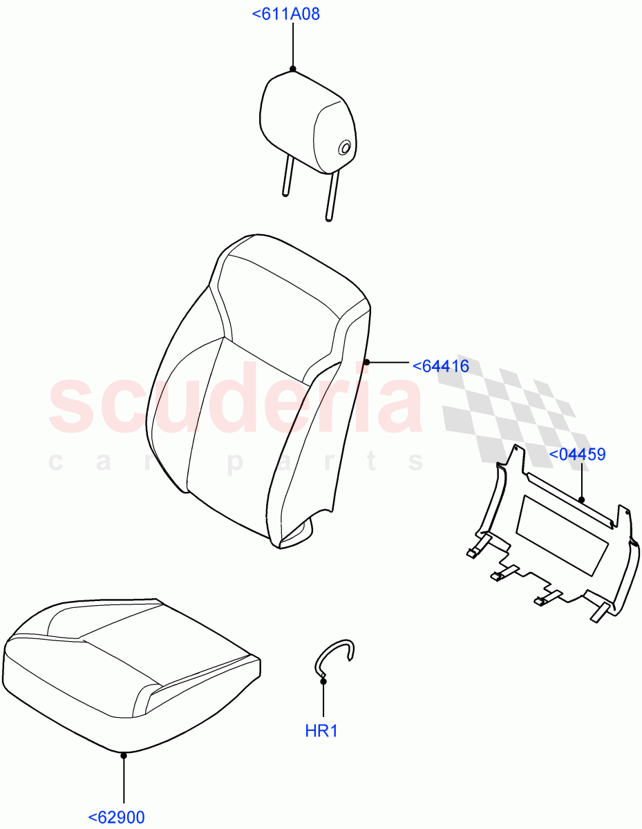 Front Seat Covers(Grained Cloth,Version - Core) of Land Rover Land Rover Discovery 5 (2017+) [2.0 Turbo Petrol AJ200P]