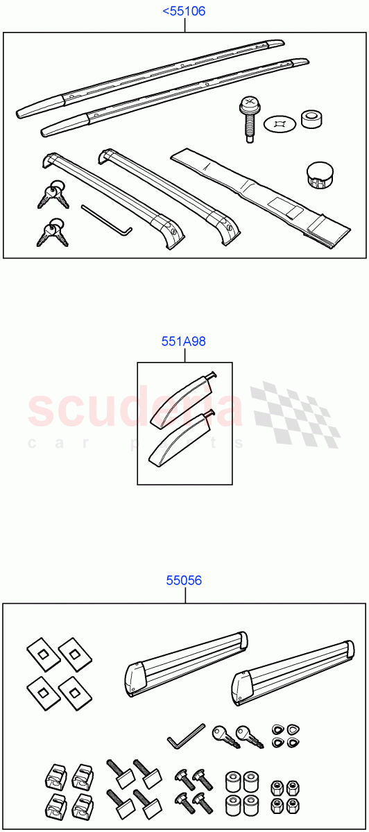 Accessory Roof Rack Mounting Kits((V)FROMAA000001) of Land Rover Land Rover Range Rover Sport (2010-2013) [5.0 OHC SGDI NA V8 Petrol]