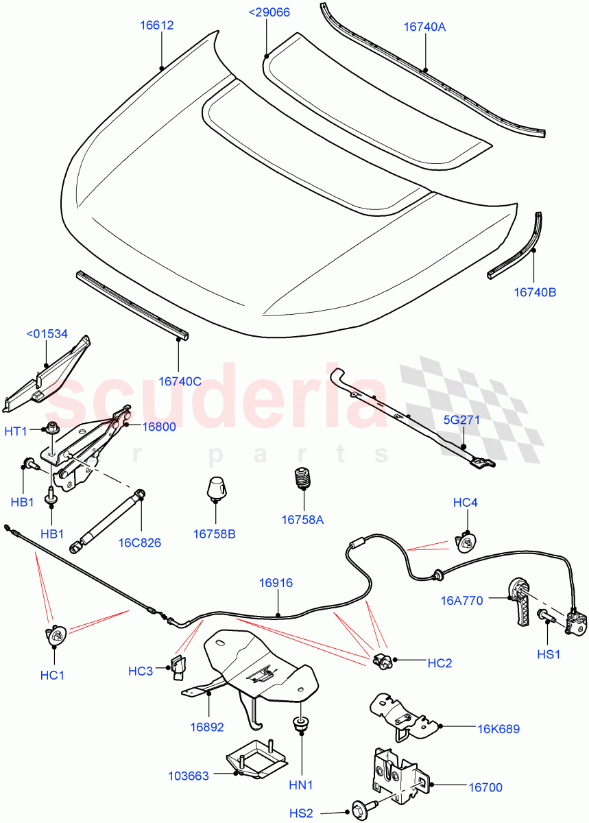 Hood And Related Parts (Halewood (UK)) ((V) TOKH999999) of Land Rover Land Rover Discovery Sport (2015+) [2.0 Turbo Petrol GTDI]