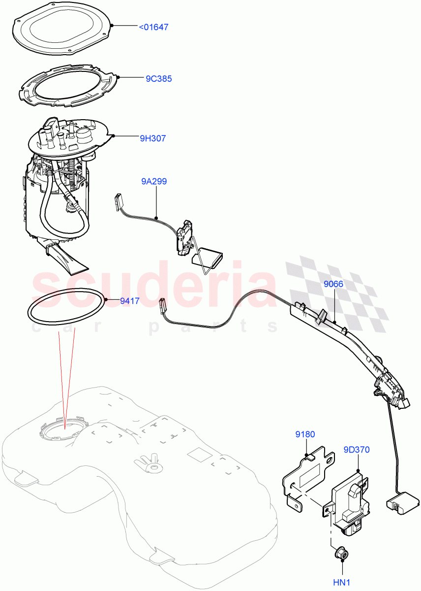 Fuel Pump And Sender Unit(2.0L AJ20P4 Petrol Mid PTA,Changsu (China)) of Land Rover Land Rover Range Rover Evoque (2019+) [2.0 Turbo Petrol AJ200P]