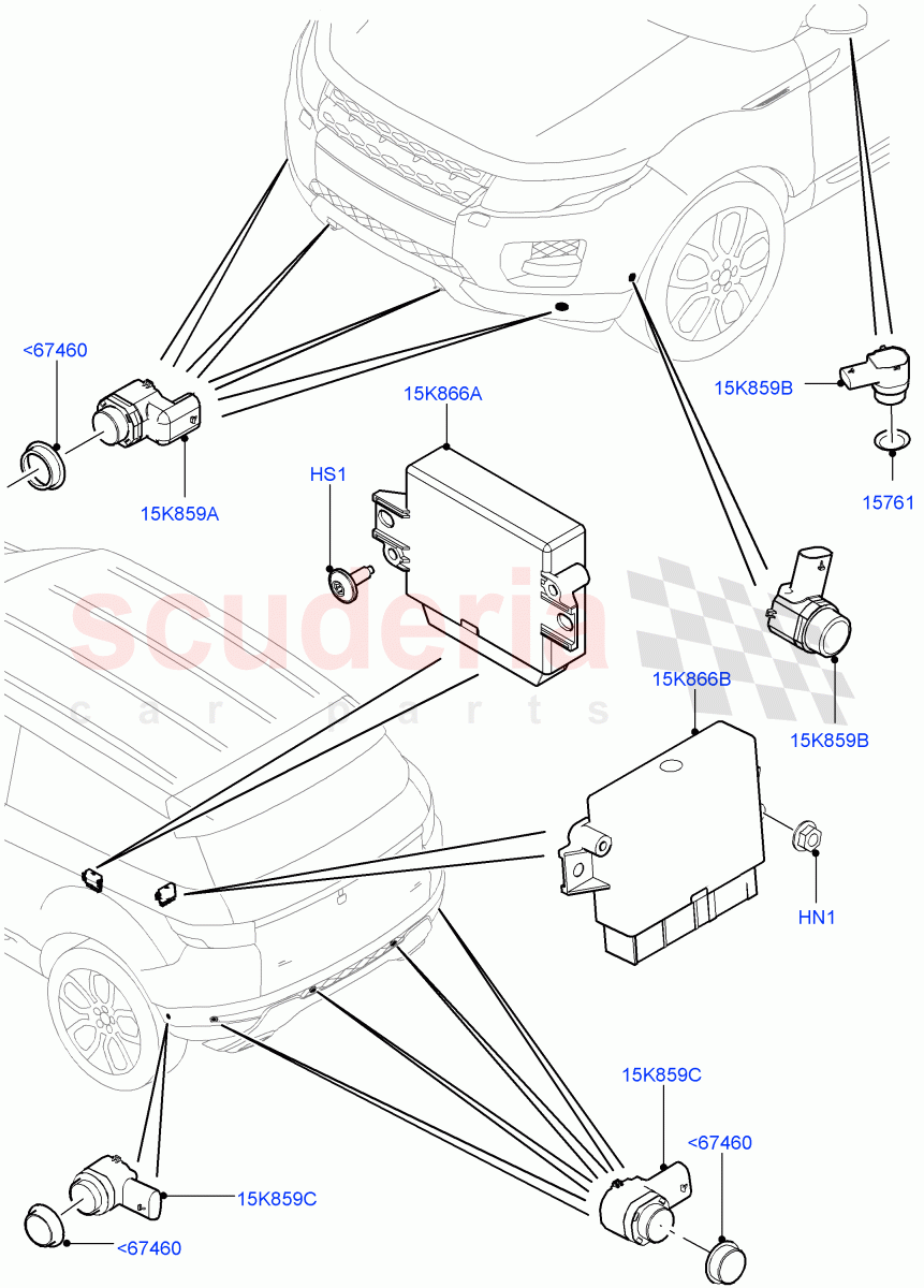 Parking Distance Control (Halewood (UK)) of Land Rover Land Rover Range Rover Evoque (2012-2018) [2.0 Turbo Diesel]