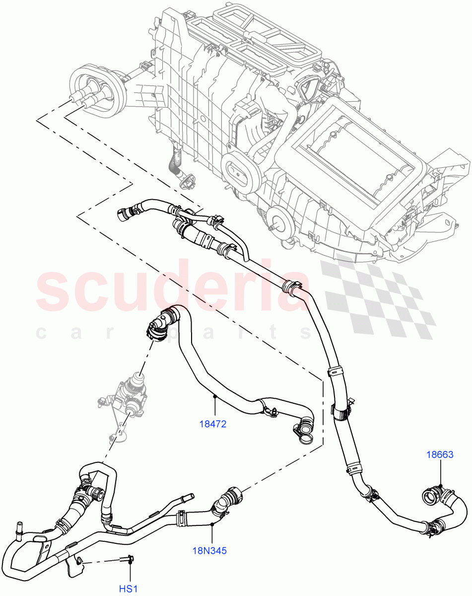 Heater Hoses(3.0L AJ20P6 Petrol High,Less Heater,With Ptc Heater)((V)FROMMA000001) of Land Rover Land Rover Range Rover Velar (2017+) [2.0 Turbo Petrol AJ200P]