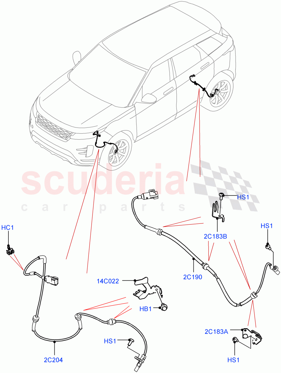 Anti-Lock Braking System (ABS/Speed Sensor) (Itatiaia (Brazil)) of Land Rover Land Rover Range Rover Evoque (2019+) [2.0 Turbo Diesel AJ21D4]