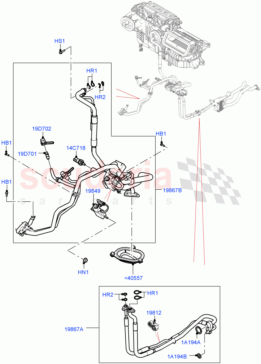 Air Conditioning System(2.0L AJ200P Hi PHEV,LHD) of Land Rover Land Rover Defender (2020+) [3.0 I6 Turbo Diesel AJ20D6]