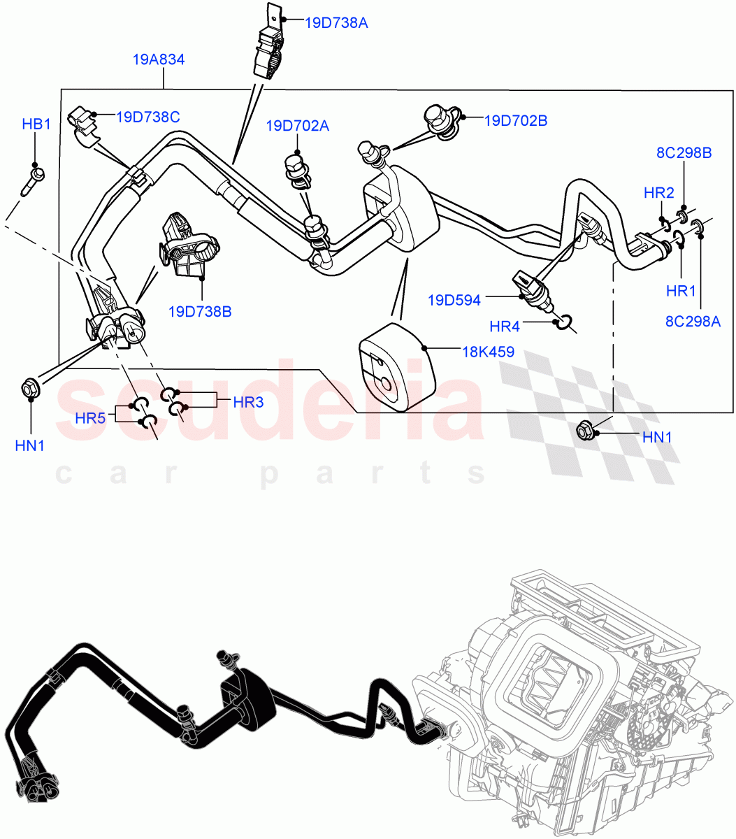 Air Conditioning System(Changsu (China),Less Chiller Unit,Air Conditioning Refrigerant-R134A)((V)FROMFG000001,(V)TOKG446856) of Land Rover Land Rover Discovery Sport (2015+) [1.5 I3 Turbo Petrol AJ20P3]