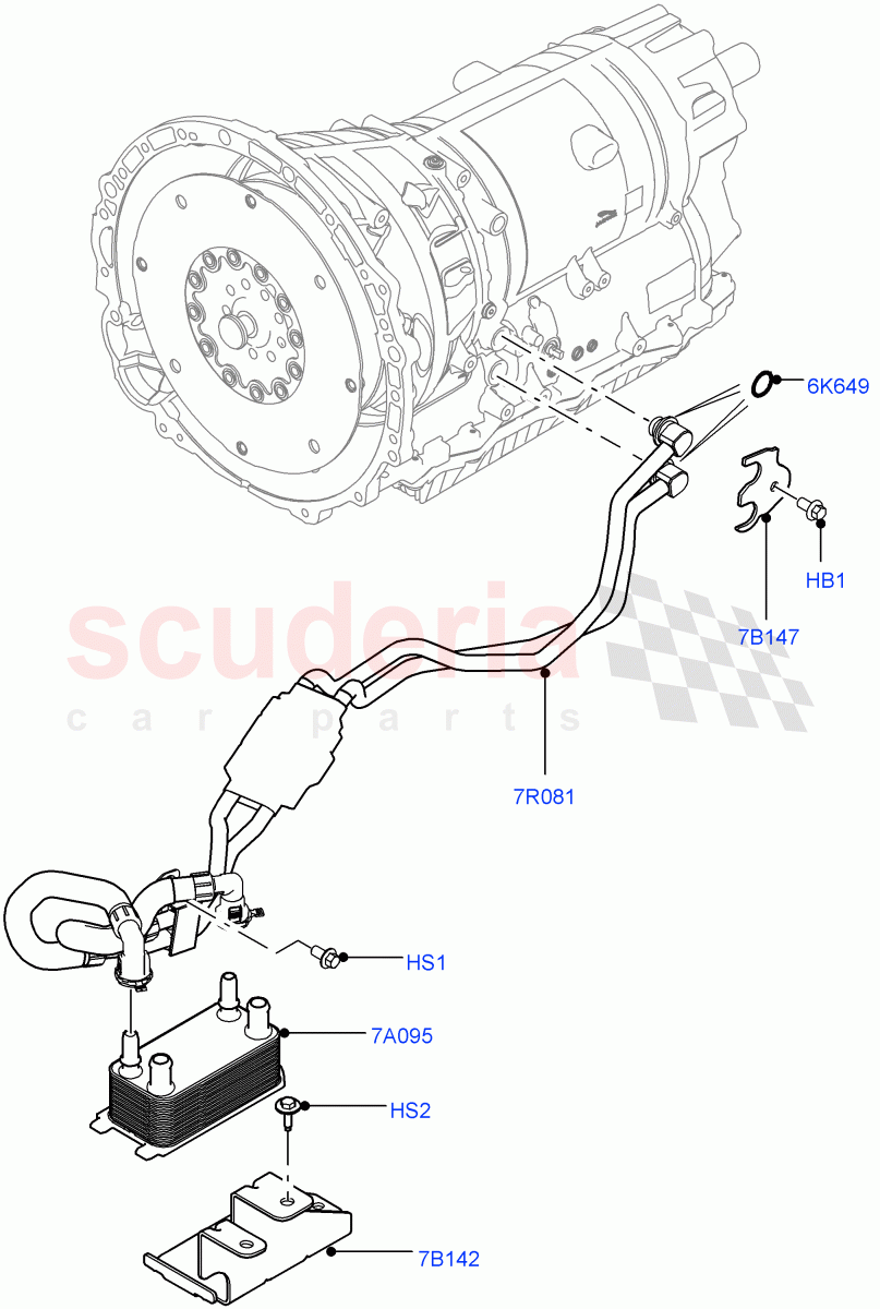 Transmission Cooling Systems(3.0 V6 D Gen2 Twin Turbo,8 Speed Auto Trans ZF 8HP70 4WD) of Land Rover Land Rover Range Rover Velar (2017+) [2.0 Turbo Diesel AJ21D4]