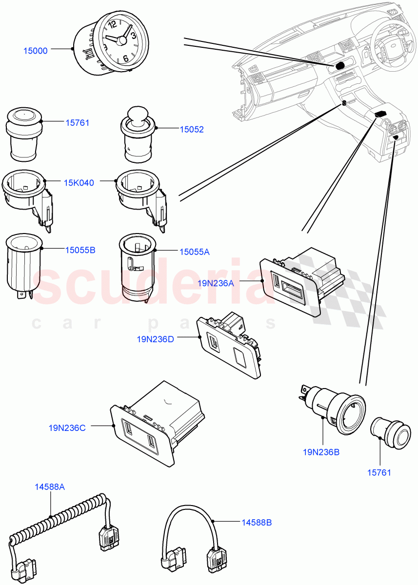 Instrument Panel Related Parts ((V) FROMAA000001) of Land Rover Land Rover Range Rover Sport (2010-2013) [5.0 OHC SGDI NA V8 Petrol]
