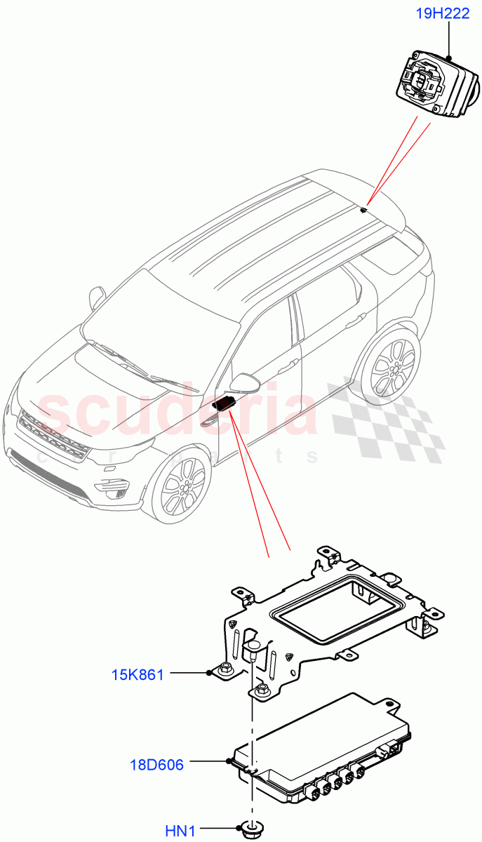 Camera Equipment(Halewood (UK),Rear View Camera-Fixed)((V)TOLH999999) of Land Rover Land Rover Discovery Sport (2015+) [2.0 Turbo Diesel AJ21D4]